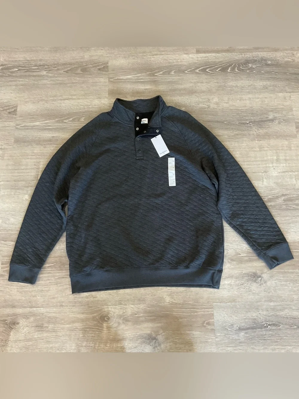 Goodfellow & Co Black Quilted Mock-Neck Pullover